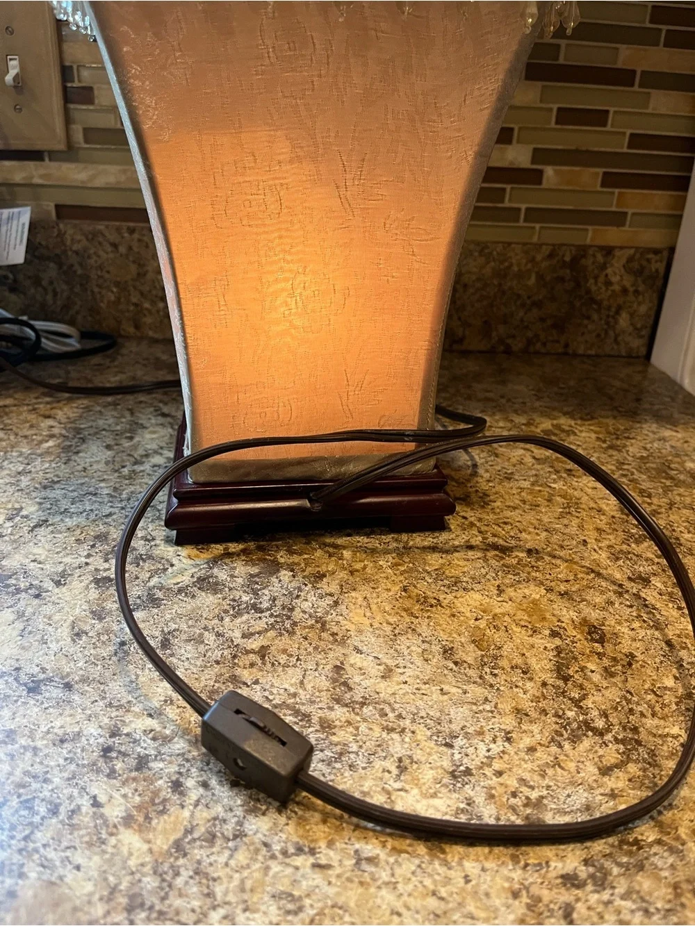 Elegant Cream Accent Table Lamp with Beaded Trim